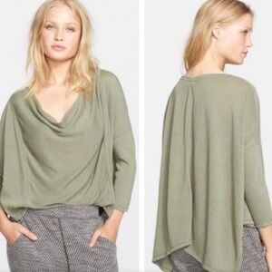 Free People WE THE FREE Lucky Day Tee Top Olive Green Oversized XS NEW